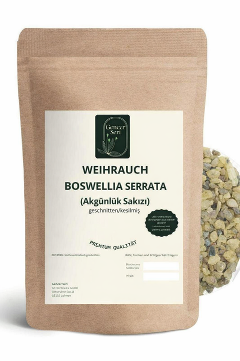 Weihrauch Boswellia serrata (geschnitten) – Natürliches Harz zum Räuchern/ Akgünlük Sakizi Kesilmis